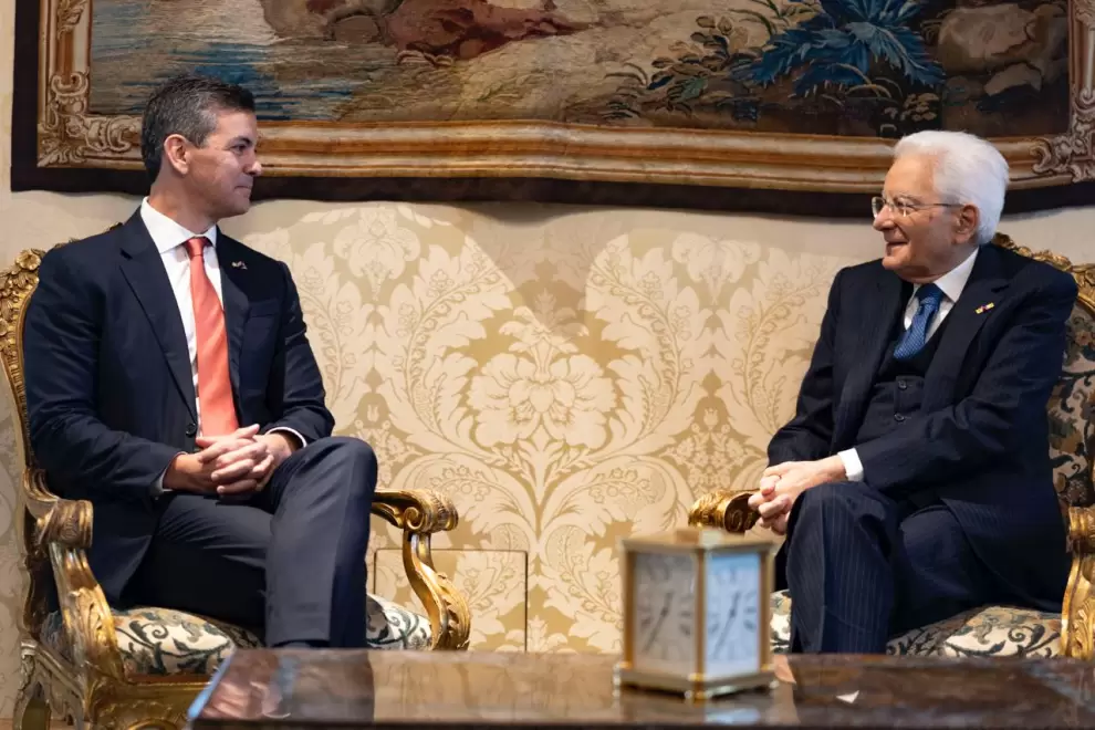 Santiago Pe�a, presidente junto a su par presidente de Italia, Sergio Mattarella.