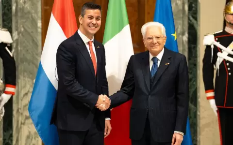 Presidente Santiago Pe�a y su par presidente de Italia, Sergio Mattarella.
