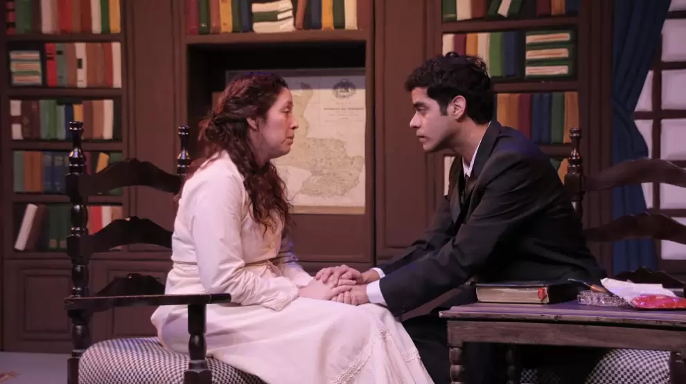 Puesta en escena de "Eligio Ayala. La muerte del pensador de Rodin", dirigida por Walter Mers. Cortes�a