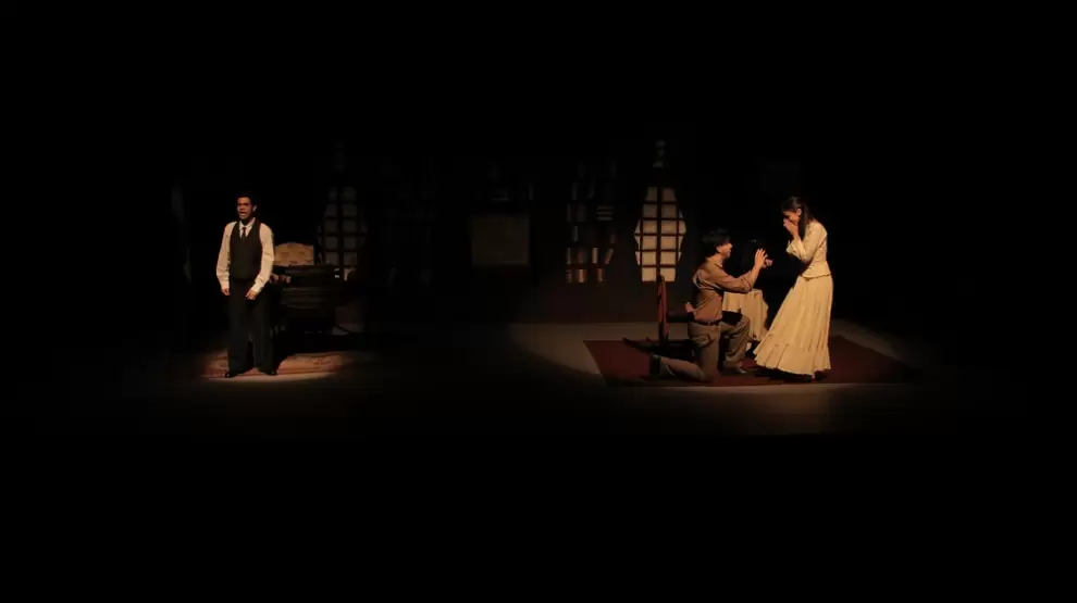 Puesta en escena de "Eligio Ayala. La muerte del pensador de Rodin", dirigida por Walter Mers. Cortesía