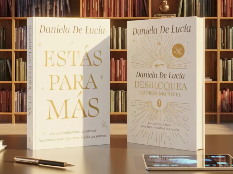 Tapa de "Estás para más" y "Desbloquea tu próximo nivel" de Daniela De Lucía. Cortesía