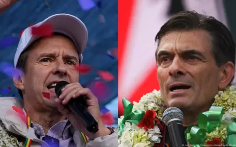 Los candidatos Jorge Quiroga y Rodrigo Paz, durante la campa�a.