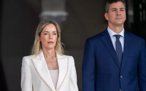 Leticia Ocampo, primera Dama y Santiago Pe�a, presidente de la Rep�blica.