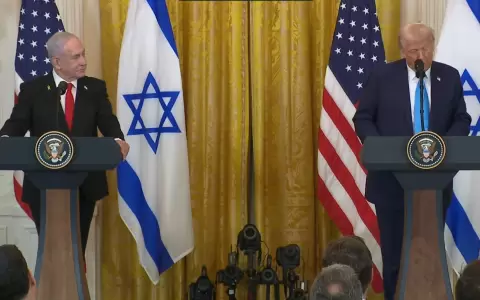 Primer ministro de Israel, Benjamin Netanyahu y el presidente de los Estados Unidos, Donald Trump.