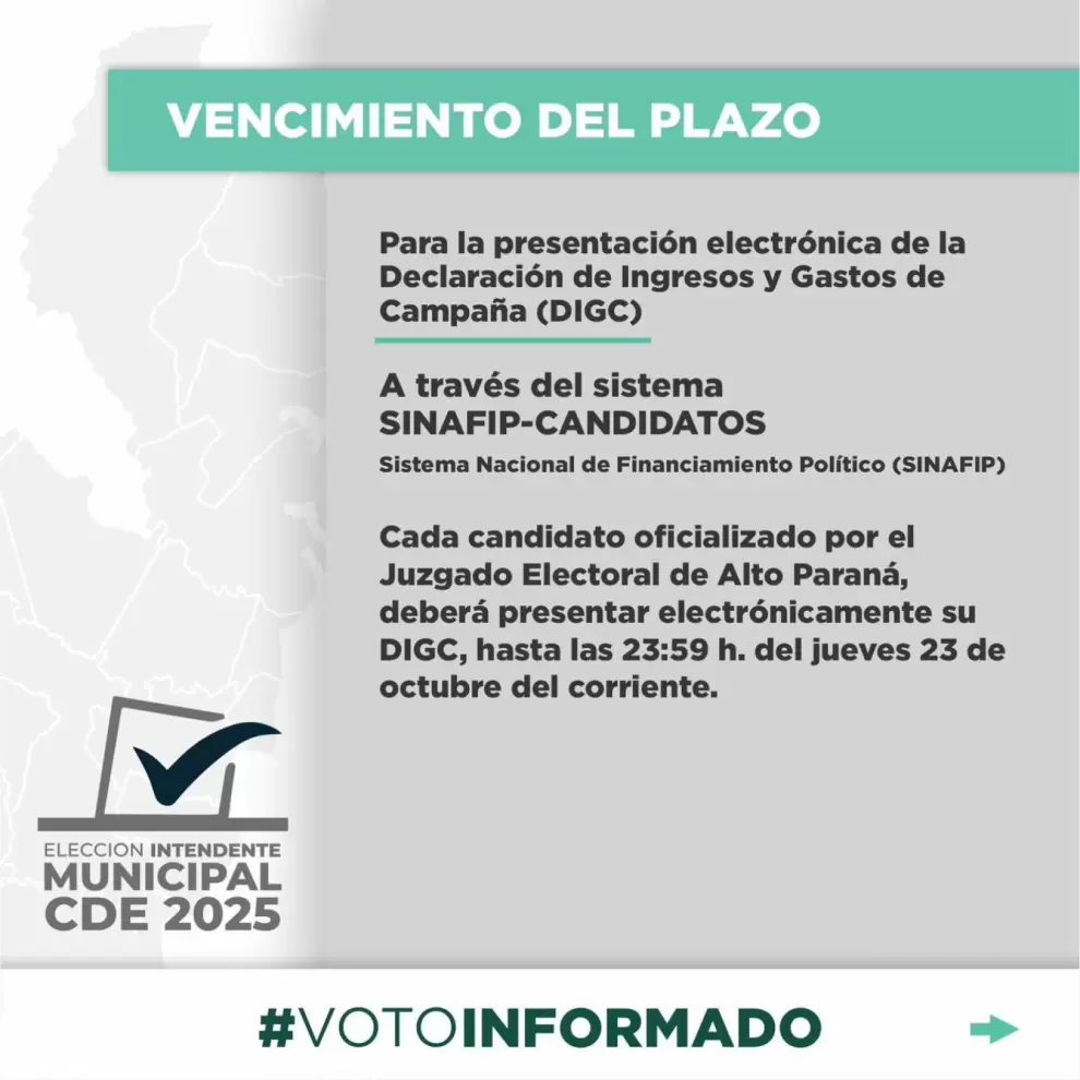 Cronograma electoral de CDE.