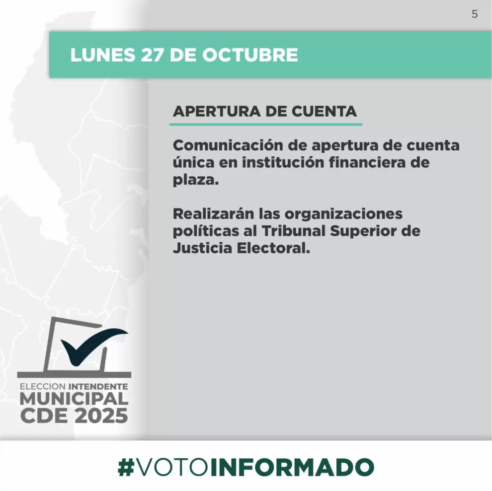 Cronograma Electoral de CDE, TSJE.