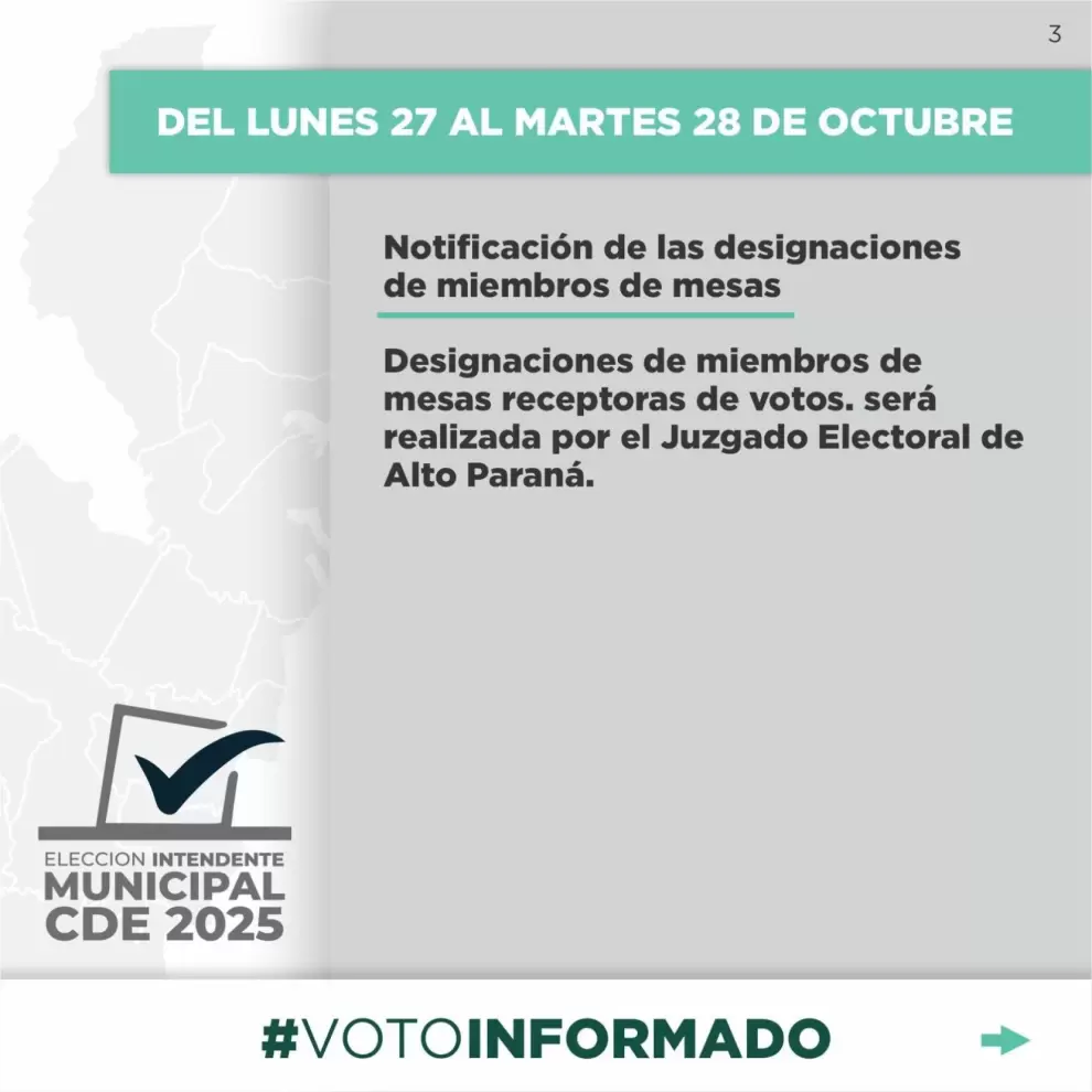 Cronograma Electoral de CDE, TSJE.