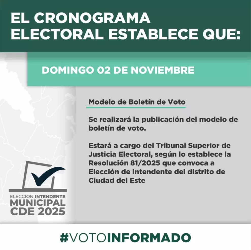 Cronograma electoral.