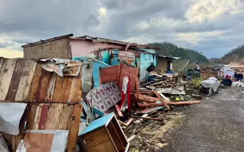 Parte de Jamaica que fue afectado por el huracan   "Melissa".