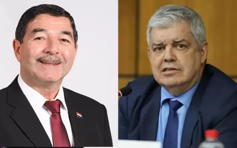 Senador Carlos N��ez Ag�ero y el ministro Enrique Riera.