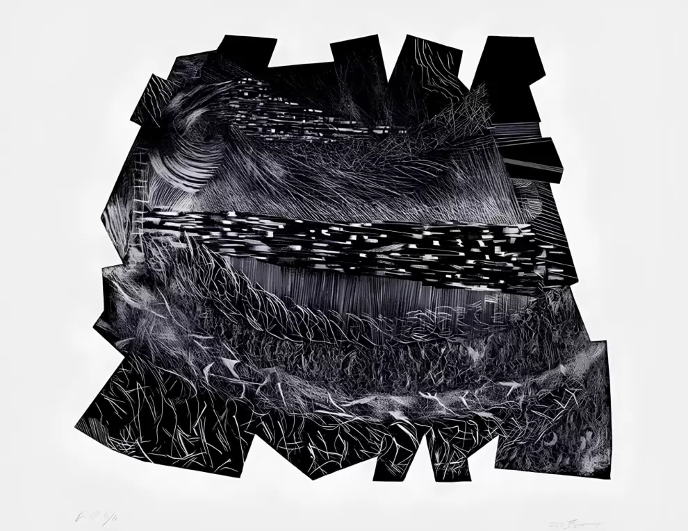 Maria Bonomi, Babel. Litografia. (foto: Romulo Fialdini)