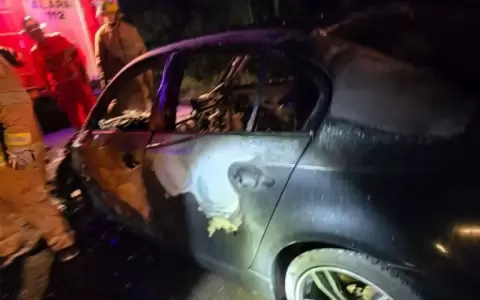 El lujoso BMW qued� reducido a cenizas en plena ruta PY01.