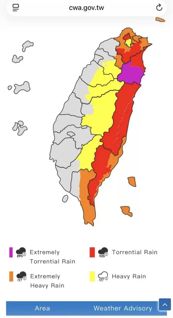 Alerta meteorol�gica en Taiw�n.