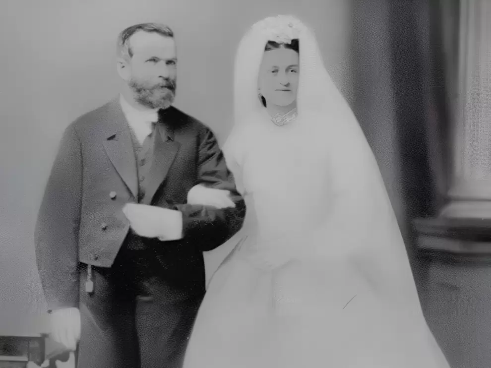 Charles Ames Washburn y Sallie Catherine Cleaveland, su esposa. (foto:www.norlands.org)