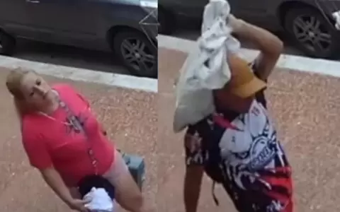 La mujer y el hombre sospechos del robo.