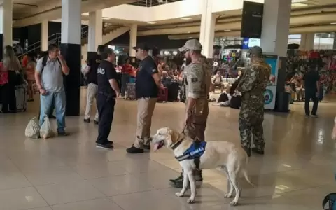 Seguridad en la Terminal de �mnibus de Asunci�n.