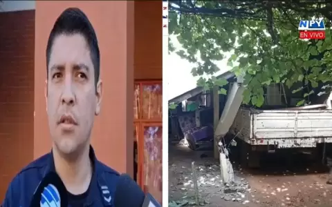 El lugar del incidente en el barrio San Blas de Coronel Bogado tras el arrollamiento del cami�n.