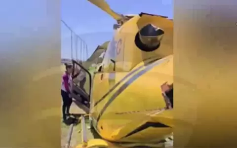 Momento en que el helic�ptero cae dentro del rancho del club Sajonia.