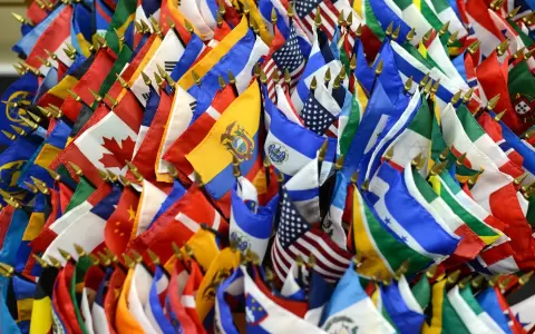 Banderas de pa�ses latinoamericanos.