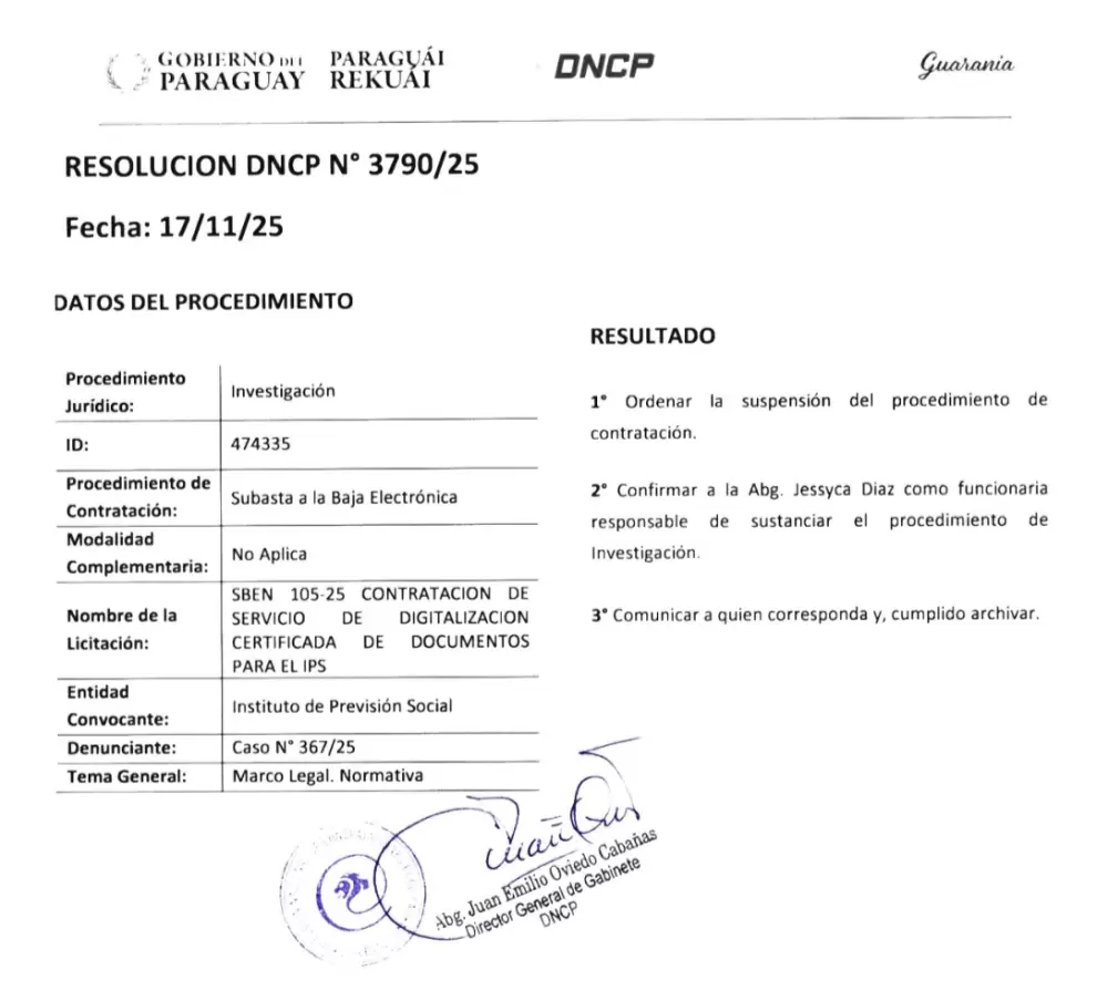 Resolución DNCP