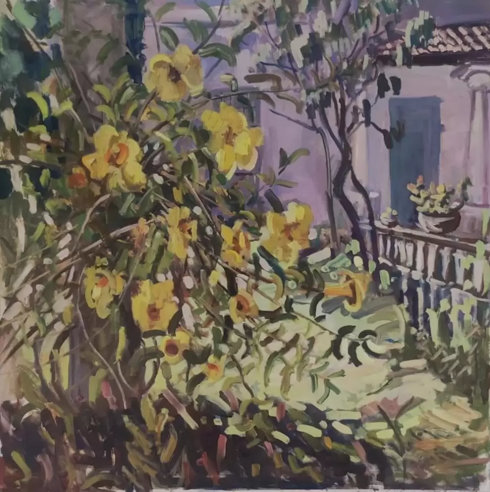 Walter Martínez, Casa colonial y enregadera. Cortesía