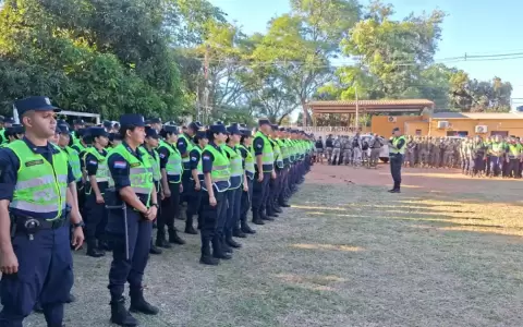M�s de 500 polic�as, incluidos pelotones GEO, fueron desplegados en Santa Rosa del Aguaray para impedir la ocupaci�n de la estancia Lucipar.