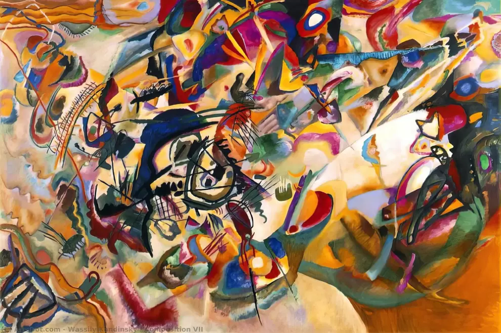 Vasili Kandinsky, Composici�n VII, 1913. �leo sobre lienzo. 200 x 300 cm. (foto: www.wahooart.com)