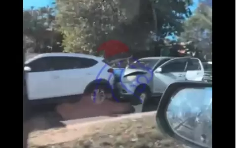 M�ltiple choque sobre la avenida Aviadores del Chaco, Asunci�n.