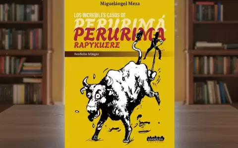Tapa de " Perurima rapykuere. Los incre�bles casos de Perurim�", del poeta y escritor Miguel�ngel Meza.