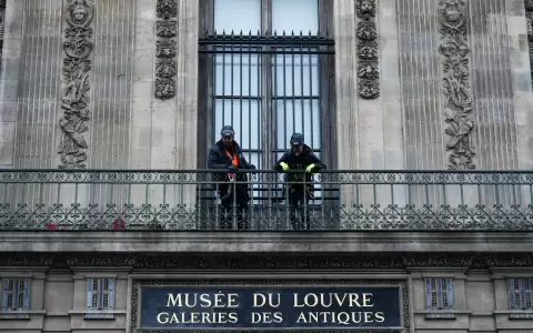 El Louvre instala una reja en la ventana por la que entraron los ladrones.