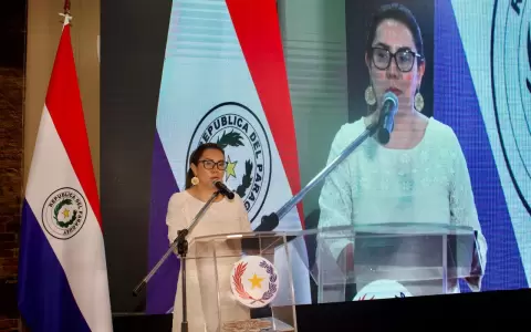La Ministra de Turismo, Angie Duarte, durante la audiencia p�blica en la que present� el Informe de Gesti�n y Rendici�n de Cuentas.
