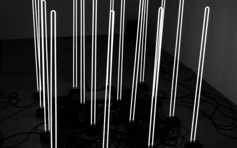 Fernando Vel�zquez, "#L1, After Dan Flavin". Instalaci�n.
