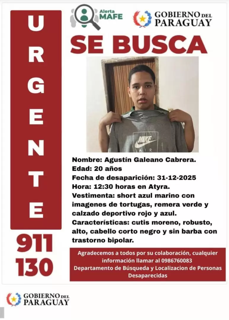 Alerta MAFE Buscan a joven desaparecido.