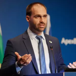 Eduardo Bolsonaro, hijo del expresidente Jair Bolsonaro.