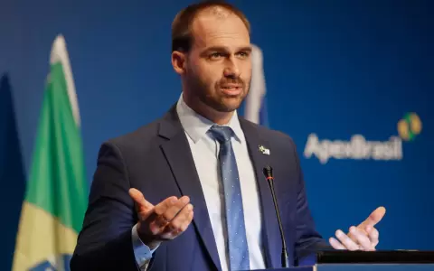 Eduardo Bolsonaro, hijo del expresidente Jair Bolsonaro.