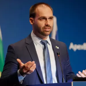 Eduardo Bolsonaro, hijo del expresidente Jair Bolsonaro.