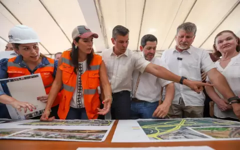 Santiago Pe�a y ministros de su gabinete.