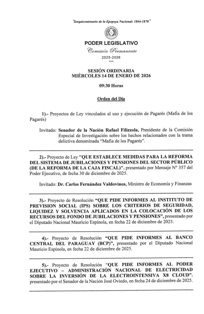 Orden del día.