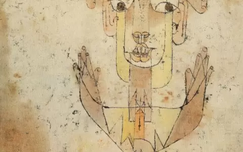 Pablo Klee, "Angelus Novus", 1920. Acuarela y tinta sobre papel. 32 � 24 cm. Museo de Israel, Jerusal�n.