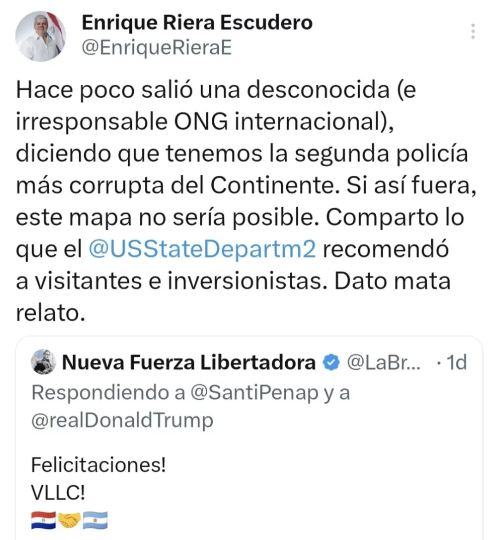 Posteo de Riera.