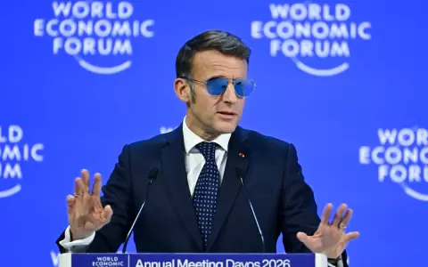 Emmanuel Macron en el Foro Mundial Econ�mico.
