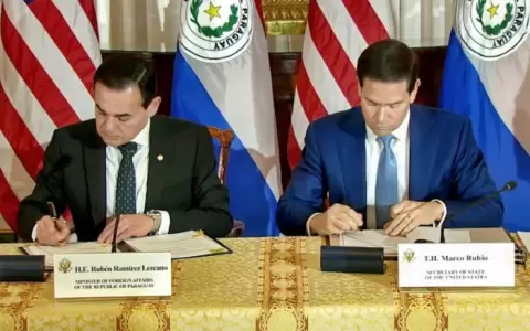 Canciller Nacional Ram�rez Lezcano junto a Marco Rubio, secretario de Estado de EE. UU.