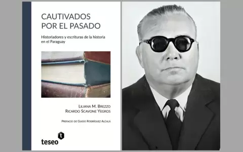 Tapa de "Cautivados por el pasado" y el escritor Carlos R. Centuri�n.