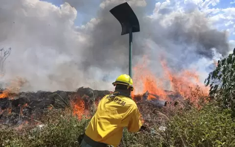 Incendio en la Costanera Sur.