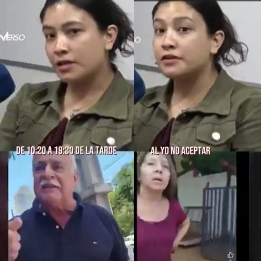 El hombre y la mujer que insultaron, coaccionaron, y acusaron de estafadora a la trabajadora para luego despedirla. Foto: Captura de pantalla.