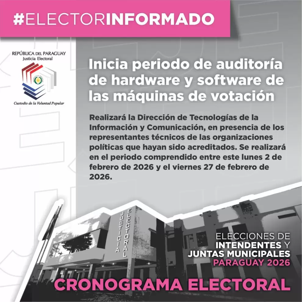Cronograma electoral con miras a las elecciones municipales.