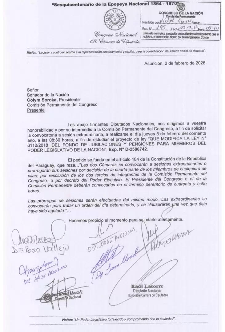 Nota de solicitud