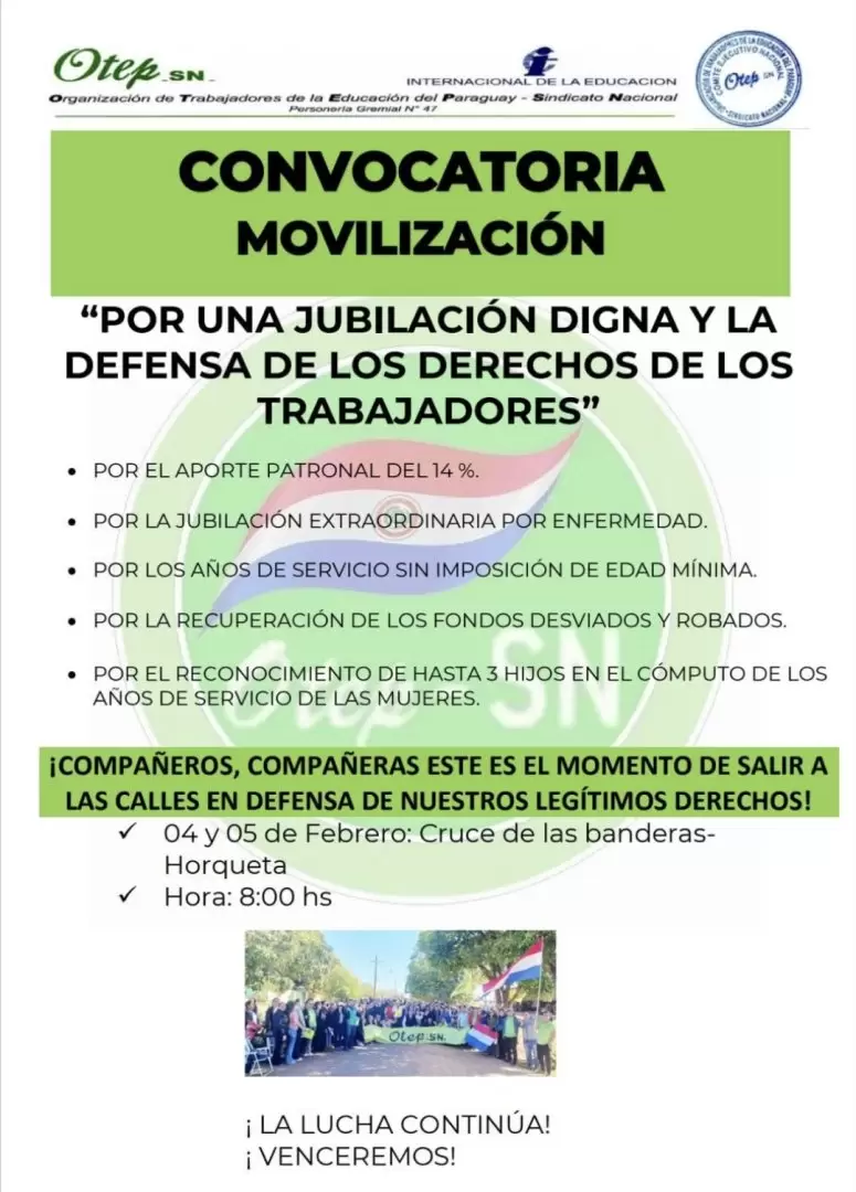 Convocatoria a movilizaci�n del OTEP