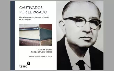 Tapa de "Cautivados por el pasado" y R. Antonio Ramos.