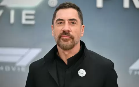 El actor espa�ol Javier Bardem luce un pin con la leyenda "Palestina".